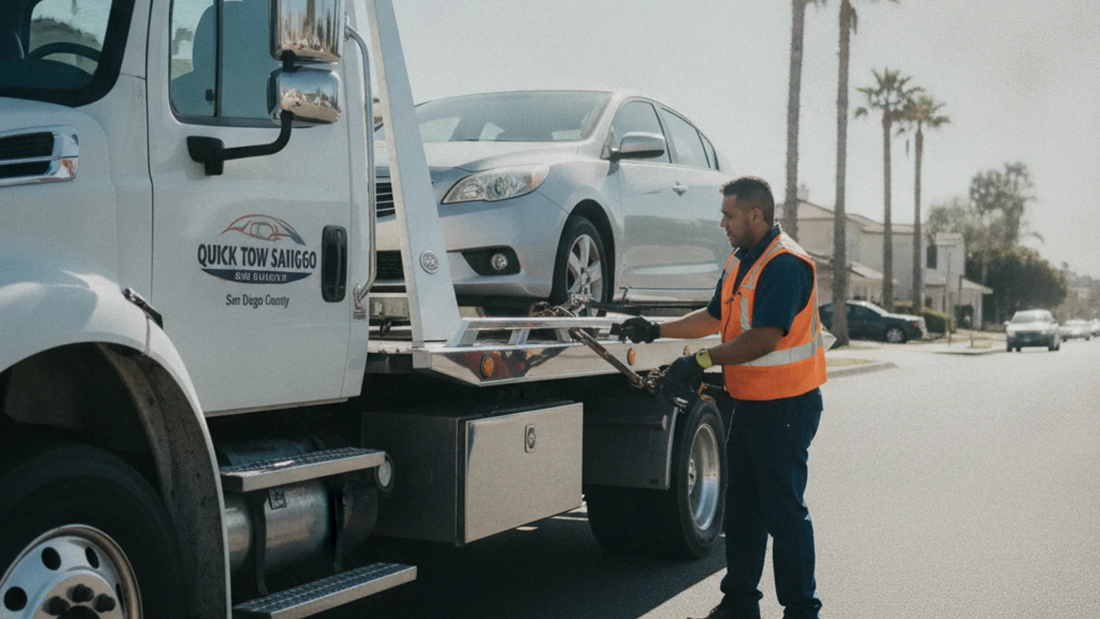 Driver checking the door jamb sticker on a pickup truck for towing and payload ratings