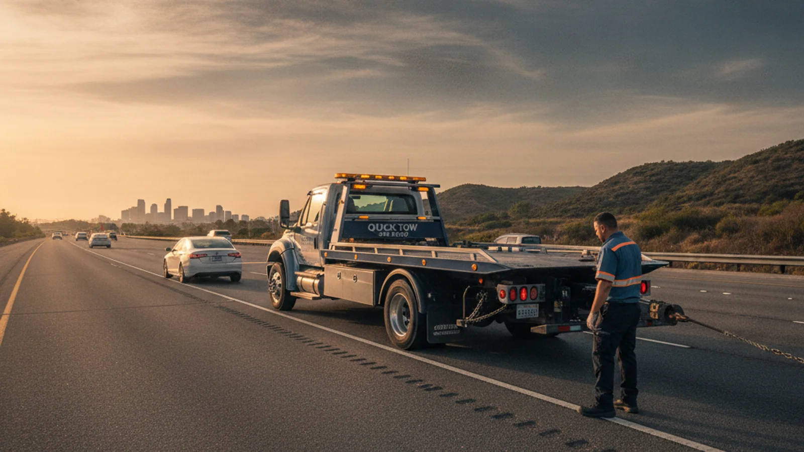 A Quick Tow San Diego tow truck ready to help a stranded driver